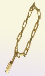 2021 brass lock necklace female small exaggerated hip hop punk style necklace temperament female chain small lock bracelet9453406