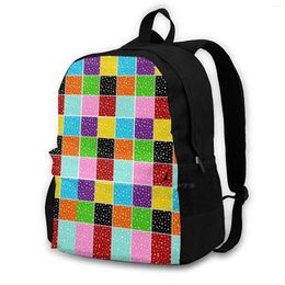 Backpack Live In Colour Collection By Studio M & Co School Bags For Teenage Girls Laptop Travel Retro Disco True Multicolor