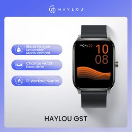 Watches Haylou GST smart watch Men Women watch Bluetooth 5.0 Blood oxygen Heart Rate Sleep monitor 12 Sport Models 8 languages IP68