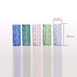 12*30mm Spiral Glass Filter Tip Round Mouthpiece Colorful Pyrex Thick Pipes Cigarette Dry Herb Tobacco Rolling Paper Holder Tube Smoking Accessories