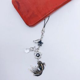 Beaded Phone Lanyard Kois Fish Star Pendant Wrist Strap Detachable Phone Chains Keyring Portable Accessory for Women