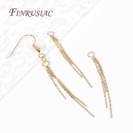 18K Gold Plated Brass Metal Long Tassel Charms For Earrings Making Accessories DIY Women Drop Earrings Supplies Findings