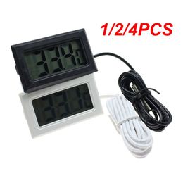 1/2/4PCS Mini LCD Digital Thermometer Aquarium Car Water Bath Temperature Tester Detector Monitor Embedded Temperature Sensor 1M