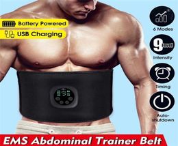 USB Rechargeable EMS Fitness Slimming Belt Intelligent LED Electrical Belly Muscle Stimulator Abdominal Vibration Waist Massager 24909326