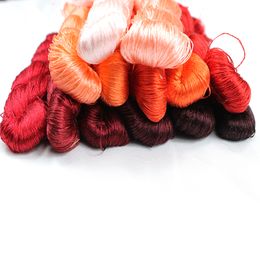 1pcs 400m 100% silk thread silk embroidery thread hand embroidery embroider cross stitch red series 13 gradient colors