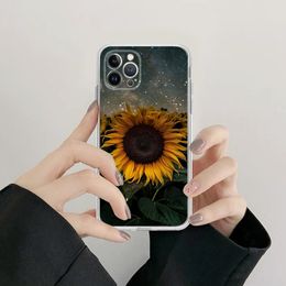 Sunflower Flower Phone Case For iPhone 14 13 12 Mini 11 Pro XS Max X XR SE 6 7 8 Plus Soft Silicone Cover