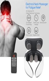 2020 new 4D Floating Smart Magnetic Pulse Neck Massager Far Infrared Heating Pain Relief Cervical Massage Remote Control7430181