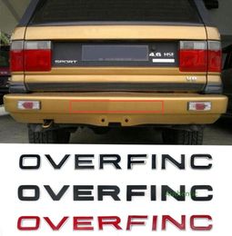 Letters Emblem Badge for Range Rover OVERFINCH Car Styling Refitting Hood Rear Trunk Lower Bumper Sticker Chrome Black8233140
