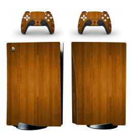 Stickers Wood Design PS5 Disc Skin Sticker for Playstation 5 Console & 2 Controllers Decal Vinyl Protective Disk Skins
