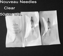 Wholer 50pcs 0202503mm 1RL Tattoo Needle Disposable Steriliized Cartridge needles for Nouveau contour permanent makeup ma7619638