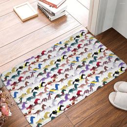 Carpets Kitchen Non-Slip Carpet Off To The Horse Races Jockey Silks Pattern Bedroom Mat Welcome Doormat Home Decor Rug