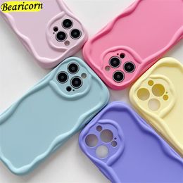 INS Curly Wave Edge Cream Phone Case For Xiaomi 12 12s 12X 13 Civi2 Mi 10T 11 Lite 11X Pro 11i 10i 5G Liquid Silicone Soft Cover