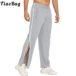 Pants Men Sheer Sport Pants Fashion Side Zipper Sweatpants Casual Side Split Pants Soft Breathable Fitness Sport Bottoms for Climbing