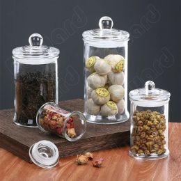 Transparent Jar Classic Style Glass Container Modern Glass Bottle Sealed Jar with Lid Tea Coffee Bean Covered Small Storage Jars