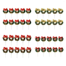 Decorative Flowers 10x Mini Christmas Wreaths Party Crafts Home Decor Tree Decorations Window Artificial