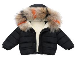 Fashion Baby Boys Jackets Fur collar Autumn Winter Kids Warm Thick Parkas Jacket Children Outerwear Girl Coat Boys Girls Clothes5586638
