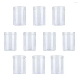 Storage Bottles 10 Pcs Food Containers Lids Sealed Candy Jar Scented Tea Transparent Cookie With