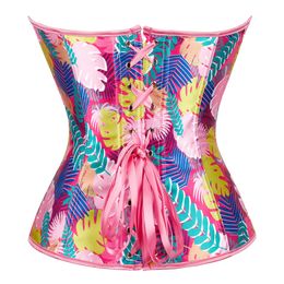 Corsets For Women Sexy Women Bustier Floral Print Lingerie Lace Up Overbust Corset Top Vintage Plus Size Burlesque Costume