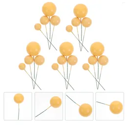 Vases 20 Pcs Pearl Ball Plug Dessert Balloon Pick Plug-in Cake Festive Decor Plastic Birthday Topper Party Favour