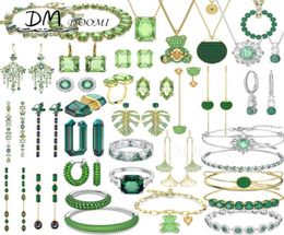 Pendant Necklaces 2023 Trend Original 1 1 Fine Jewellery Sets Green Necklace Earrings Ring Bracelet Fashion Luxury Charms Gift 21101191