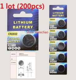 200pcs 1 lot CR2032 3V lithium li ion button cell battery CR 2032 3 Volt liion coin batteries 8688513