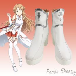 Sword Art Online Yuuki Asuna Cosplay Shoes Anime SAO White Cos Boots Comic Asuna Cosplay Costume Prop Shoes for Halloween Party