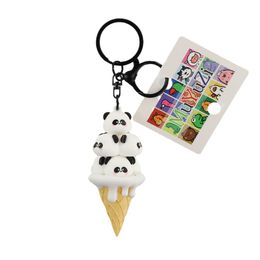 Butter Ice Cream Pig Animal Keychain Pendant Delicate Lovely Pet Frog Panda Doll Stack Game Keyring Bag Trinket Gift