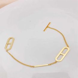 H bracelet Trendy H Pig Nose Bracelet for Women with Diamond Embedding Versatile Instagram Popular Titanium Steel High Colour Preservation Light Luxury Handicraft