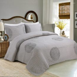 Bedding Sets Coverlet Set 3PCS Cotton Quilt Europe Solid Grey Applique Quilts Quilted Bedspreads Bed Cover With 2 Shams King Size