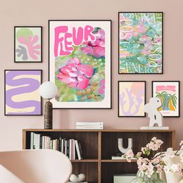 Venice Canals Fleur Matisse Coral Minimalist Wall Art Posters Prints Nordic Canvas Painting Abstract Pictures Living Room Decor