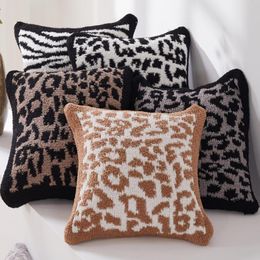 Leopard zebra knit jacquard pillowcase barefoot pillow dream blanket sofa cushion super soft 100 polyester microfiber5665747