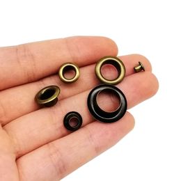 100sets 2.5-12mm High Quality Antique Brass Bronze Eyelet With Washer Grommet Ring Air Hole Rivet For Leather Bag Shoes Belt Cap