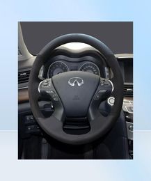hand stitched custom carbon fiber suede car steering wheel cover For Infiniti Q50 QX50 Q70 QX60 Qx70 q301027549