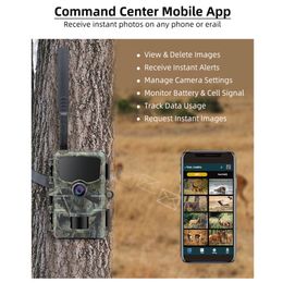 4G Cellular Wildlife Game Trail Camera Traps with Wi-Fi, APP Control, GPS Tracking, Anti-theft for Hunting, Garden Security