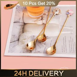 Spoons Spoon Hand Companion High Quality Ice Kitchen Supplies Birds Nest Long Handle Creative 304 Teaspoons Stirring Mug