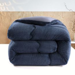 Super Thick Warm Blanket Artificial Lamb Cashmere Quilt/Duvet for Winter Thickened Warm soft Comforter with Filling Double Bed