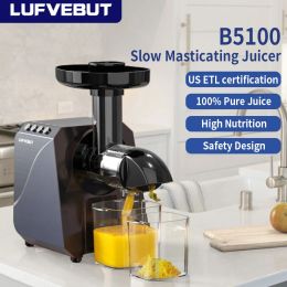 Juicers LUFVEBUT Slow Juicer Vegetables And Fruits Electric Juice Extractor Squeezer 200W Power Easy Wash Slow Masticating Juicer