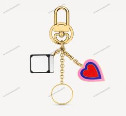 Quality Dice Heart Letter Keychains Flowers Keychain Leather Key Ring Silver Buckle Men Women Bags Car Handbag Pendant Couple Acce6560561