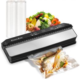 Machine Vacuum Sealer Machine 7MM Sealing Line Food Vacuum Device With Cutting Blade Household Packaging Machine With 15Bags Degasser