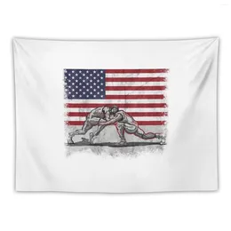 Tapestries American Wrestling Patriotic Tapestry Aesthetic Decoration Kawaii Room Decor Decorator