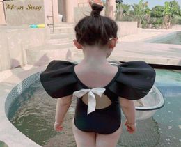 OnePieces Summer Baby Girls Princess Swim Suit Sleeve With Cap Infant Toddler Child Swimwear Bodysuit Kid Swimming Clothing 110Y6948575