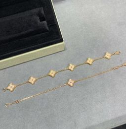 Luxury VA brand Designer pendant Necklaces 18K Gold cross chain mini clover 4 Leaf 6 Flower choker shining diamond crystal cz zirc3885618