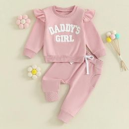 Clothing Sets Toddler Baby Girls 2Piece Outfit Daddy S Girl Long Sleeve Crewneck Sweatshirt Pants Set Fall Winter Clothes Tracksuits