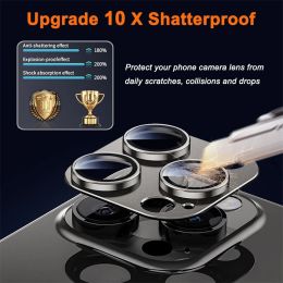 3D Aluminum Metal Camera Lens Tempered Glass Protector for IPhone 15 14 13 Pro Max 12 Mini Plus 14Pro 15Pro i15 Lens Film Cover