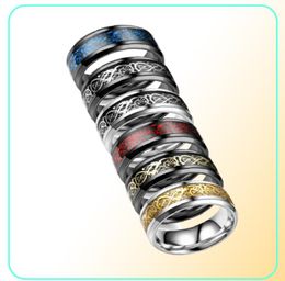 Mix 20 Pieceslot Stainless Steel Rings Whole Men Jewellery Engagement Retro Vintage Rings Dragon Rings Men Anel Wide 8mm3399369