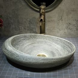 Retro Design Ceramics Bathroom Sink Fixture Home Small Apartment Bathroom Wash Basin Creative Country House Countertop Basin