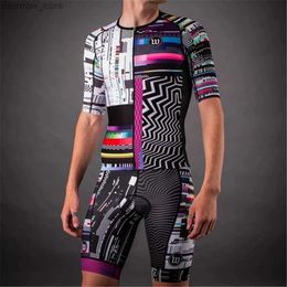 Cycling Jersey Sets Wattie Ink Team Triathlon Jersey Skinsuit Ciclismo Cycling Mens Bicyc Body Set MTB Clothes Road Speed Suit One Piece Jumpsuit L48