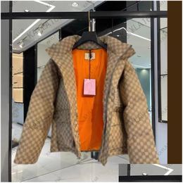 Mens Jackets Khaki Puffer Jacket Ladies Hooded Black Down Luxury Casual Outdoor Women Winter Thickened Thermal Brown Designer Coat Joi Otts6