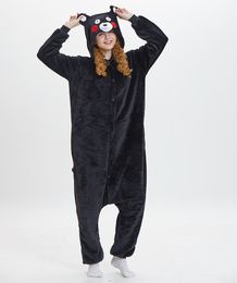 Flannel Black Bear Onesies Women Men Kigurumi Animal Pajamas Set Anime Cosplay Costumes Jumpsuit Winter Warm Suit Overalls S-XL