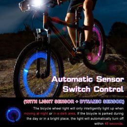 Bicycle Valve Flash Light, Smart Sensor Led Wheel Light, Tyre Warning Flash Light, Cool Waterproof Wheel Light for Night Riding